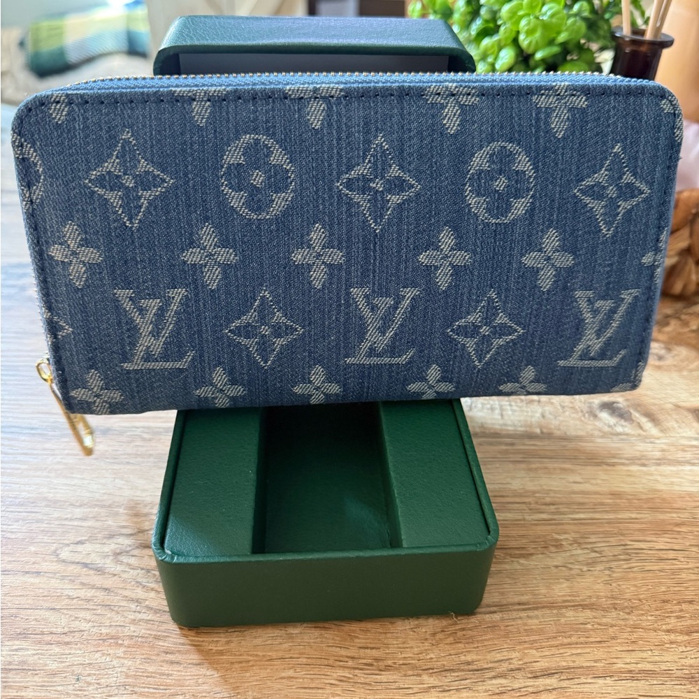 Louis Vuitton Denim Monogram Zip Wallet